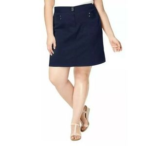 Karen Scott Womens Navy Knee Skort Sz 24W Elastic